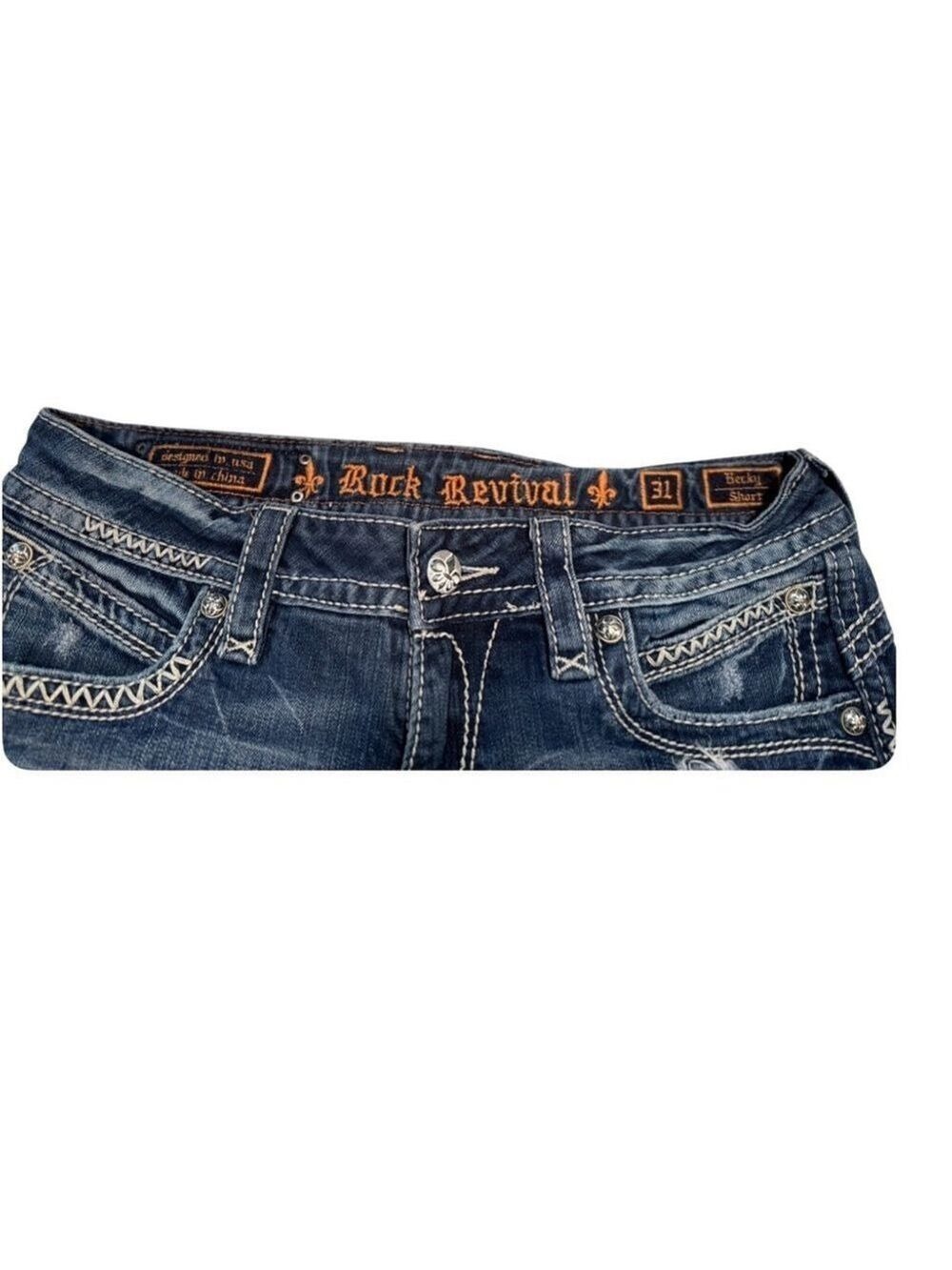 Rock Revival Becky Denim Shorts Size 31 - Picture 6 of 10